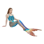 Load image into Gallery viewer, NEW FOR TEENS! Luxury Mermaid Tail &amp; Bikini - Jewel Blue Ages 3 to 16
