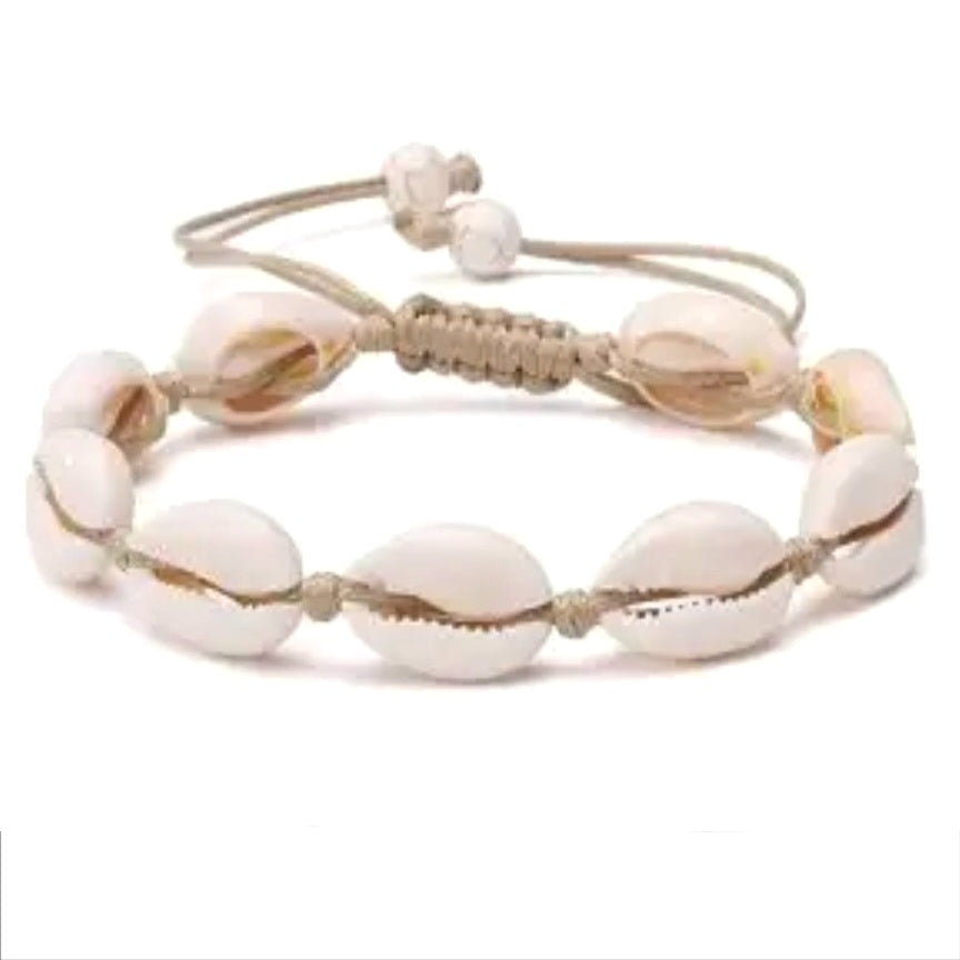 Bracelet fait main en coquillages cauris naturels