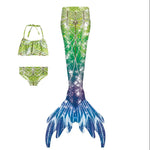 Load image into Gallery viewer, NEW FOR TEENS! Luxury Mermaid Tail &amp; Bikini - Jewel Green Ages 3 to 16
