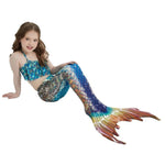 Load image into Gallery viewer, NEW FOR TEENS! Luxury Mermaid Tail &amp; Bikini - Jewel Blue Ages 3 to 16
