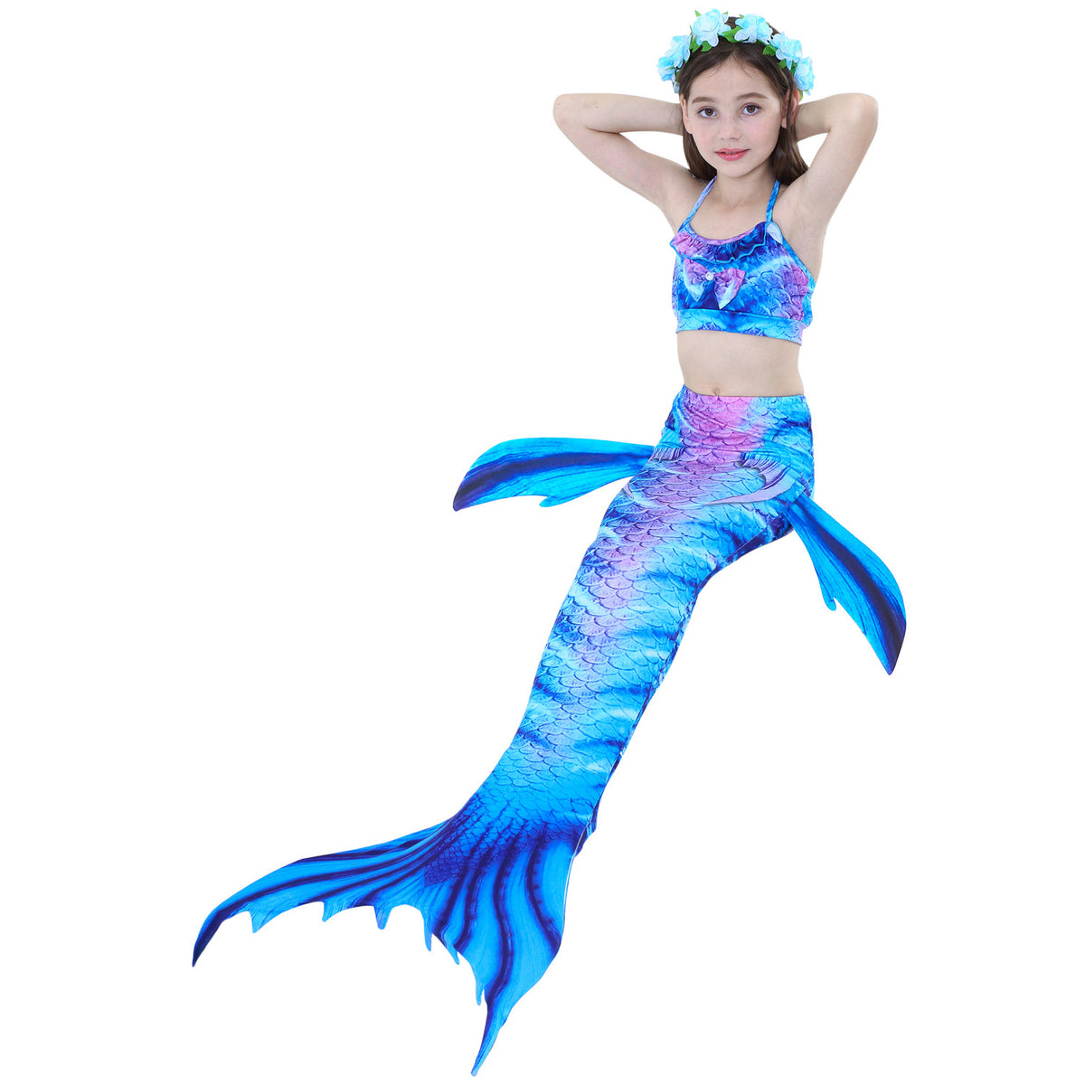 Luxury Blue Tiger Mermaid Tail & Bikini | Mini Mermaid Tails